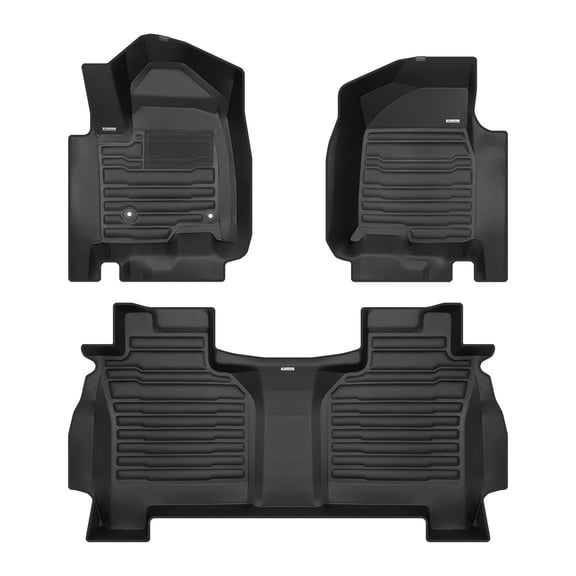 TuxMat - For Chevrolet Silverado 1500 Double Cab 2019-2026 Models - Custom Car Mats - Maximum Coverage, All Weather, Laser Measured - This Full Set Includes 1st and 2nd Rows
