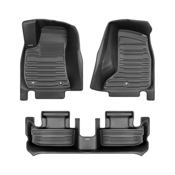 TuxMat - For Dodge Challenger AWD 2017-2023 Models - Custom Car Mats - Maximum Coverage, All Weather, Laser Measured - This Full Set Includes 1st and 2nd Rows