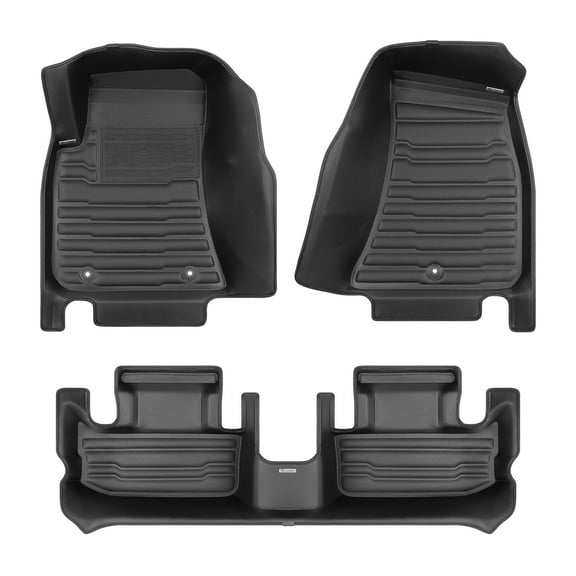 TuxMat - For Dodge Challenger RWD 2015-2023 Models - Custom Car Mats - Maximum Coverage, All Weather, Laser Measured - This Full Set Includes 1st and 2nd Rows