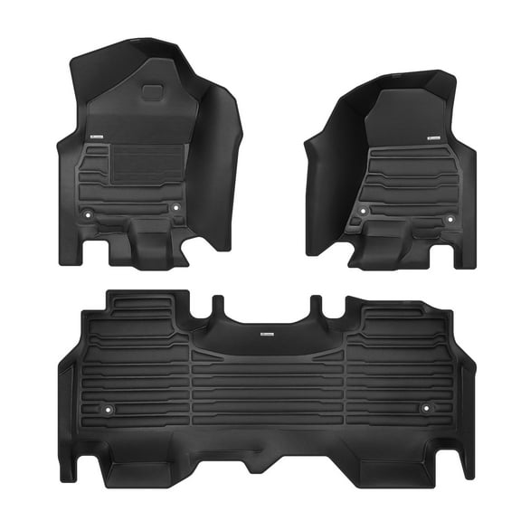 TuxMat - For Dodge Ram 1500 Quad Cab 2019-2026 Models - Custom Car Mats - Maximum Coverage, All Weather, Laser Measured - This Full Set Includes 1st and 2nd Rows