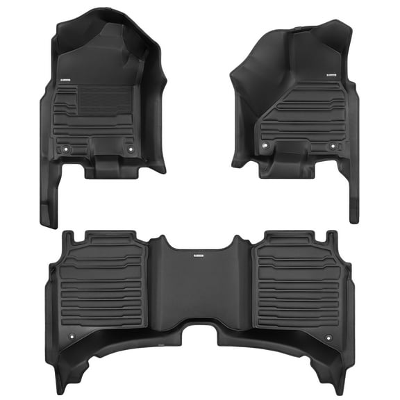 TuxMat - For Dodge Ram 2500 Crew Cab 2019-2026 Models - Custom Car Mats - Maximum Coverage, All Weather, Laser Measured - This Full Set Includes 1st and 2nd Rows