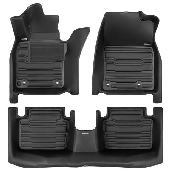 TuxMat - For Mazda 3 FWD 2019-2026 Models - Custom Car Mats - Maximum Coverage, All Weather, Laser Measured - This Full Set Includes 1st and 2nd Rows