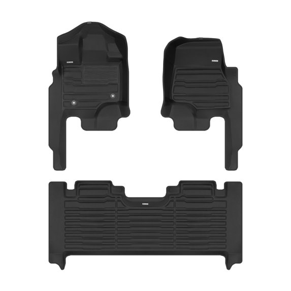 TuxMat - for Ford F150 SuperCab 2021-2026 Models - Custom Car Mats - Maximum Coverage, All Weather, Laser Measured - This Full Set Includes 1st and 2nd Rows