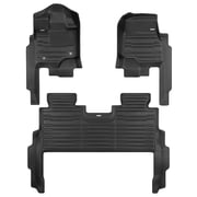 TuxMat - For Ford F150 SuperCrew with Rear Seat Fold Out Storage 2021-2026 Models - Custom Car Mats - Maximum Coverage, All Weather, Laser Measured - This Full Set Includes 1st and 2nd Rows