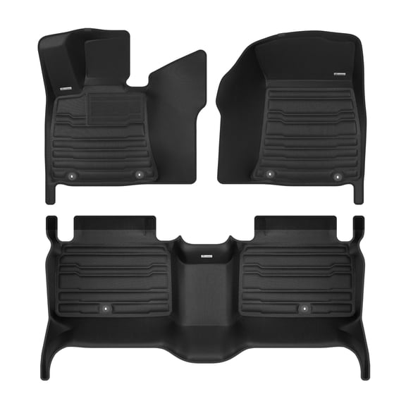 TuxMat - for Genesis G80 EV 2023-2024 Models - Custom Car Mats - Maximum Coverage, All Weather, Laser Measured - This Full Set Includes 1st and 2nd Rows