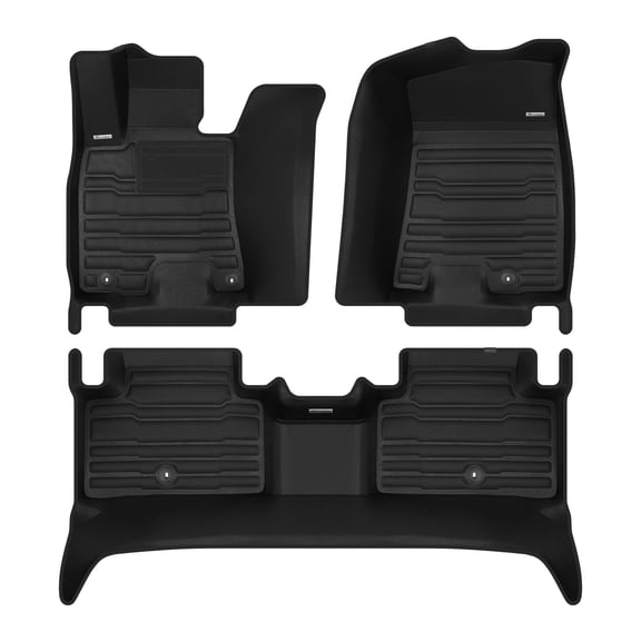 TuxMat - for Genesis GV70 Electric 2023-2025 Models - Custom Car Mats - Maximum Coverage, All Weather, Laser Measured - This Full Set Includes 1st and 2nd Rows