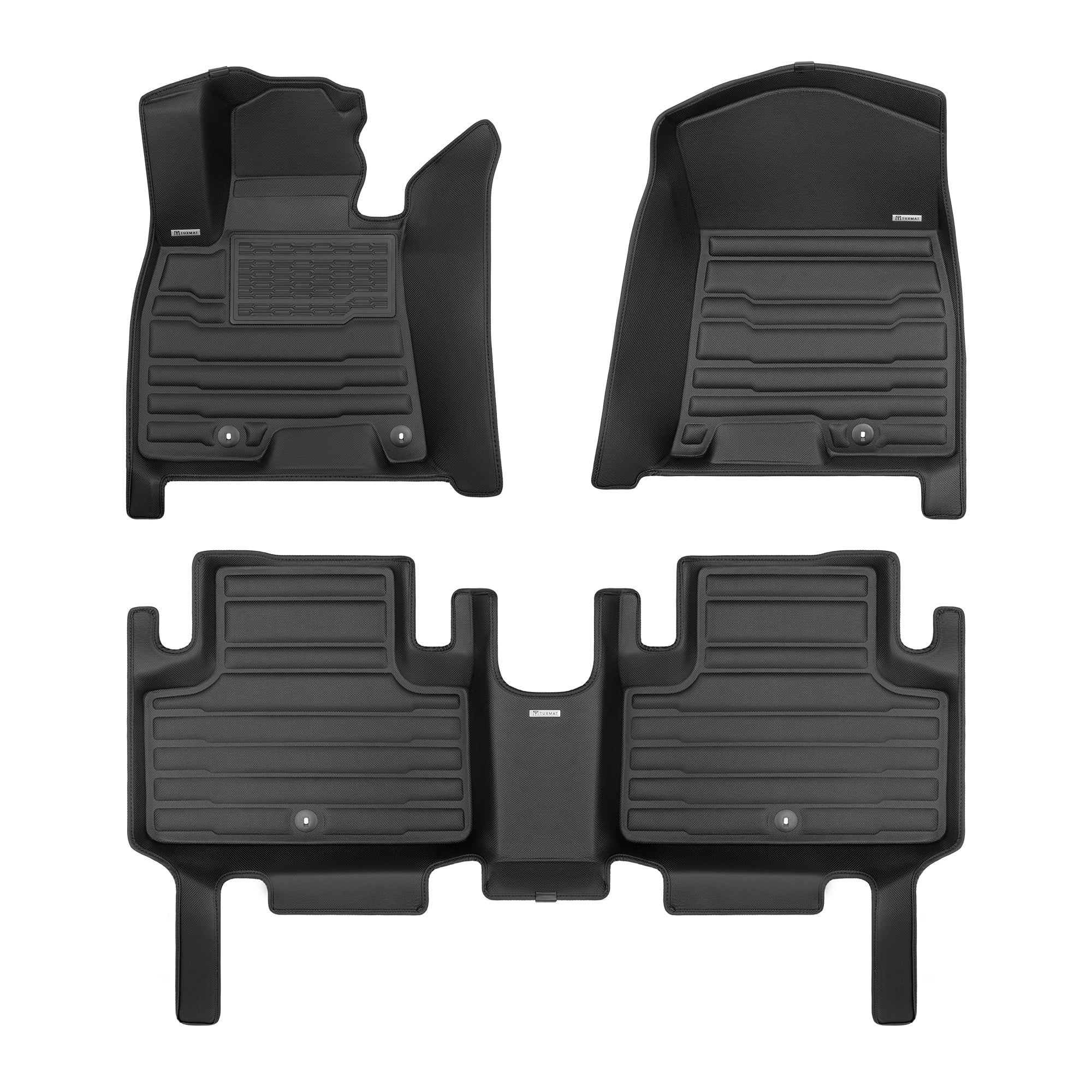 3D TPE All-Weather Floor Mats For 2021-2025 Genesis GV80 (5/7 Seat) – Front & Rear Black