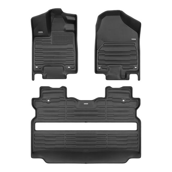 TuxMat - For Honda Ridgeline 2017-2026 Models - Custom Car Mats - Maximum Coverage, All Weather, Laser Measured - This Full Set Includes 1st and 2nd Rows
