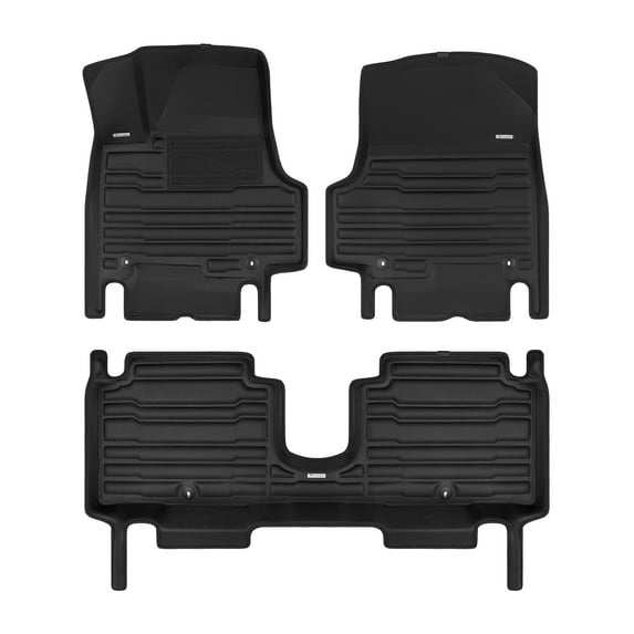 TuxMat - For Hyundai Ioniq 5 2022-2024 Models - Custom Car Mats - Maximum Coverage, All Weather, Laser Measured - This Full Set Includes 1st and 2nd Rows