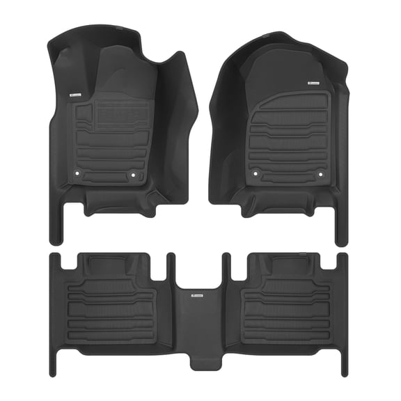 TuxMat - for Jeep Grand Cherokee 2011-2021 Models - Custom Car Mats - Maximum Coverage, All Weather, Laser Measured - This Full Set Includes 1st and 2nd Rows