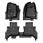 TuxMat - For Jeep Wrangler 4XE Hybrid 2021-2026 Models - Custom Car Mats - Maximum Coverage, All Weather, Laser Measured - This Full Set Includes 1st and 2nd Rows