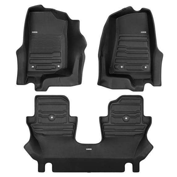 TuxMat - For Jeep Wrangler JL 2Dr 2018-2026 Models - Custom Car Mats - Maximum Coverage, All Weather, Laser Measured - This Full Set Includes 1st and 2nd Rows