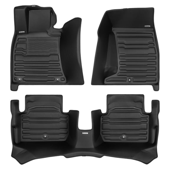 TuxMat - For Kia Stinger AWD 2018-2023 Models - Custom Car Mats - Maximum Coverage, All Weather, Laser Measured - This Full Set Includes 1st and 2nd Rows