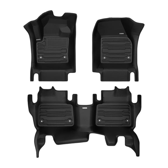 TuxMat - For Land Rover Discovery Sport with Fixed Rear Seats 2020-2022 Models - Custom Car Mats - Maximum Coverage, All Weather, Laser Measured - This Full Set Includes 1st and 2nd Rows