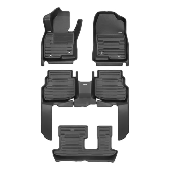 TuxMat - For Mazda CX-9 7-Seater 2016-2023 Models - Custom Car Mats - Maximum Coverage, All Weather, Laser Measured - This Full Set Includes 1st, 2nd and 3rd Rows