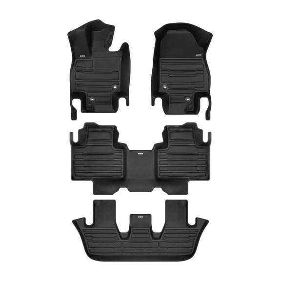 TuxMat - For Toyota Grand Highlander 7-Seater 2024-2026 Models - Custom Car Mats - Maximum Coverage, All Weather, Laser Measured - This Full Set Includes 1st, 2nd and 3rd Rows
