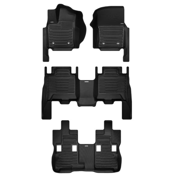 TuxMat - For Toyota Sequoia 7-Seater 2023-2026 Models - Custom Car Mats - Maximum Coverage, All Weather, Laser Measured - This Full Set Includes 1st, 2nd and 3rd Rows