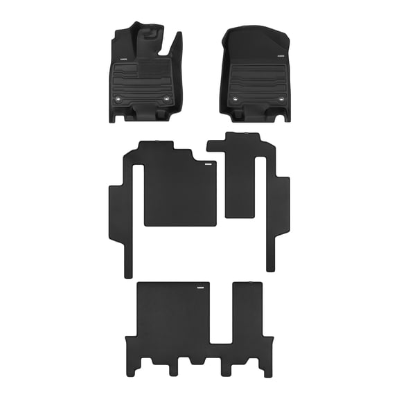 TuxMat - for Toyota Sienna 8-Seater 2021-2026 Models - Custom Car Mats - Maximum Coverage, All Weather, Laser Measured - This Full Set Includes 1st, 2nd and 3rd Rows