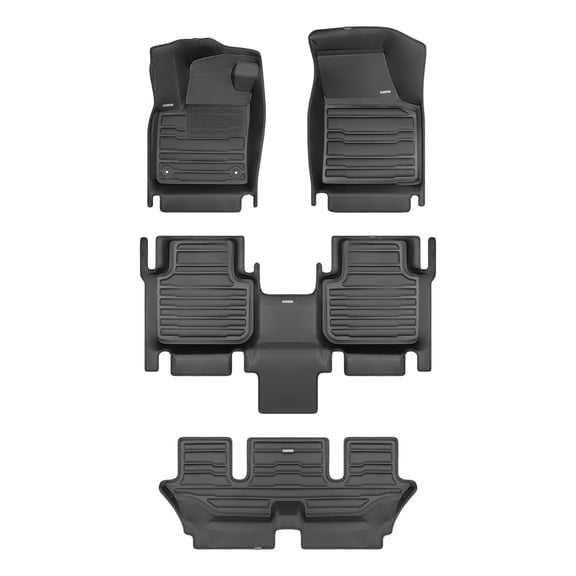 TuxMat - For Volkswagen Atlas 6-Seater 2018-2026 Models - Custom Car Mats - Maximum Coverage, All Weather, Laser Measured - This Full Set Includes 1st, 2nd and 3rd Rows