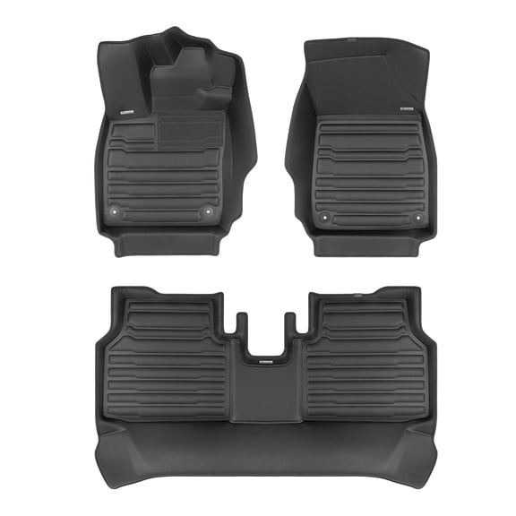 TuxMat - For Volkswagen ID.4 2021-2022 Models - Custom Car Mats - Maximum Coverage, All Weather, Laser Measured - This Full Set Includes 1st and 2nd Rows