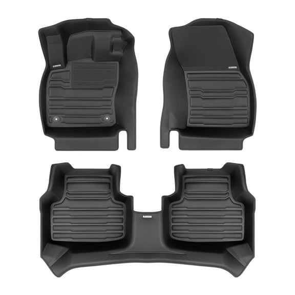 TuxMat - For Volkswagen Taos FWD 2022-2026 Models - Custom Car Mats - Maximum Coverage, All Weather, Laser Measured - This Full Set Includes 1st and 2nd Rows