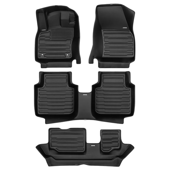 TuxMat - For Volkswagen Tiguan 2018-2024 Models - Custom Car Mats - Maximum Coverage, All Weather, Laser Measured - This Full Set Includes 1st, 2nd and 3rd Rows