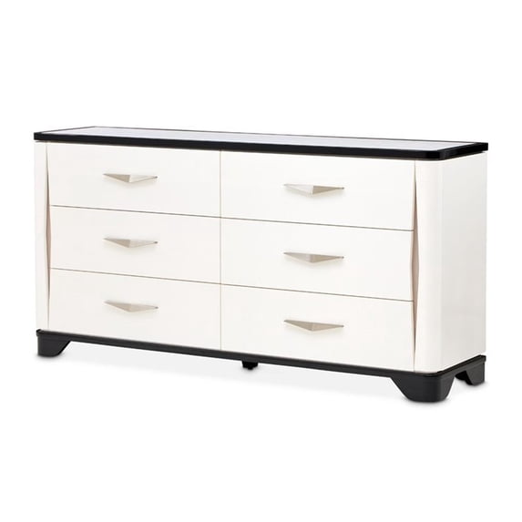 Tuxedo 6-Drawer Dresser with Side Cabinets - Piano Keyboard