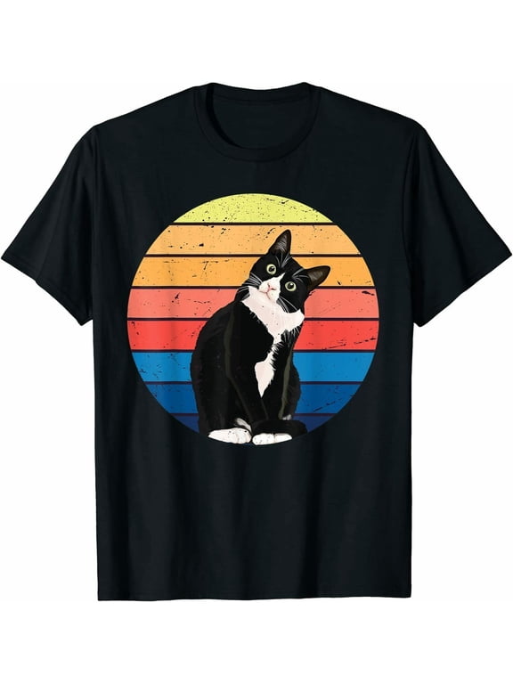 Tuxedo Cat Gift Funny Colors for Animal Lovers T-Shirt Gift For Men