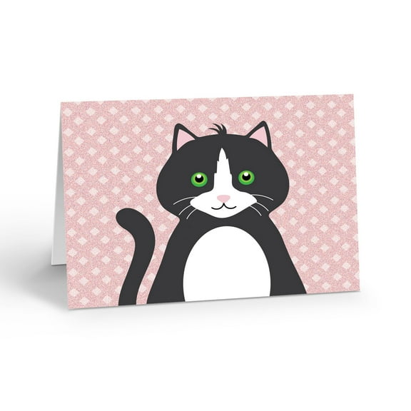 Tuxedo Cat Note Cards for Correspondence - 10 Note Cards with Envelopes - Cat -