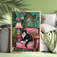 thumbnail image 1 of Tuxedo Cat Print - Vintage Cat Print - Pink Maximalist Print - Boho Wall Art - Maximalist Cat Print - Boho Cat Decor - Black And White Cat Wall Art, Modern Wall Decor, 8x12 UNFRAMED, 1 of 2