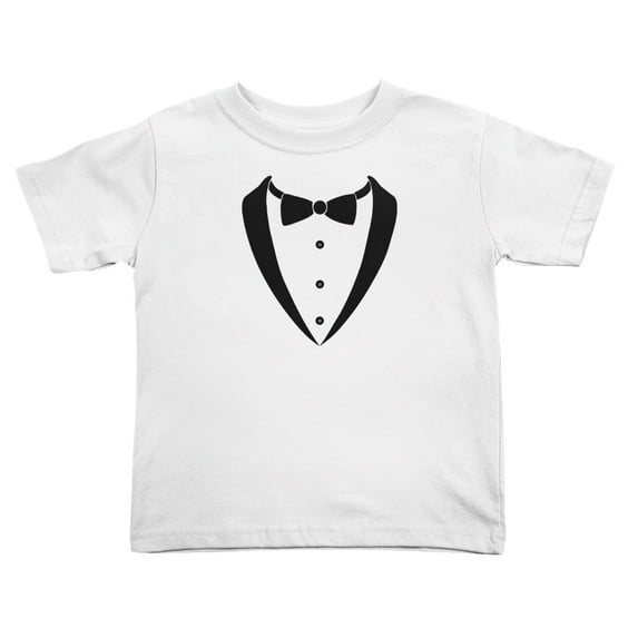 Tuxedo Cute Toddler T-Shirts for Boys Girls (White, Youth M)