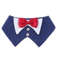 thumbnail image 1 of Tuxedo Dog Collar for Wedding Engagement and Birthday, Formal Dog Bandana Collar Costume with Bow Tie and Adjustable Buckle,Suitable for Small Medium Large Dog, Dark Blue S, 1 of 3