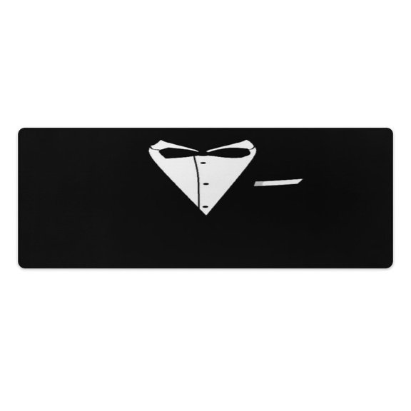 Tuxedo Kitchen Rugs Pvc Mats Set of 2 Pieces Non Slip Soft Cushioned Standing Mat And Runner Wipeable Floor Mat