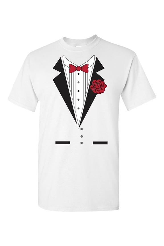 Tuxedo Rose Adult DT T-Shirt Tee