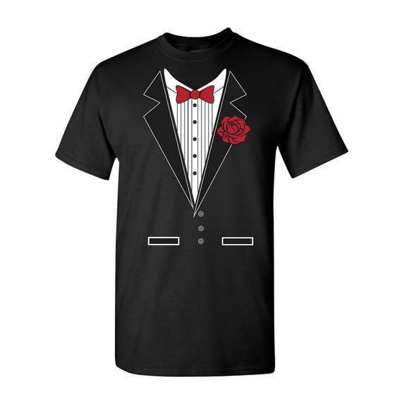 Tuxedo Rose Adult DT T-Shirt Tee