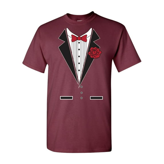 Tuxedo Rose Adult DT T-Shirt Tee