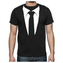 Tuxedo Shirt for Men Printed Suit & Tie Funny Lazy Wedding Fake Suit Tux Shirt