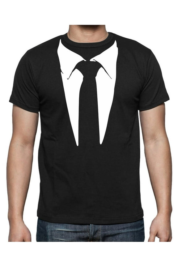 Tuxedo Shirt for Men Printed Suit & Tie Funny Lazy Wedding Fake Suit Tux Shirt