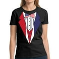 thumbnail image 1 of Tuxedo Shirts Women - 4th of July Funny Humor Novelty Graphic Tees - USA American Flag, 1 of 2