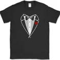 thumbnail image 1 of Tuxedo T-Shirt Funny Costume Formal Gift Marriage Novelty Tee Unisex S-5XL Hot Trending Shirt, Vintage Birthday Gift, 1 of 2