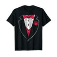 thumbnail image 1 of Tuxedo T Shirt With Red bow For Men & Boys Black T-Shirt, 1 of 5