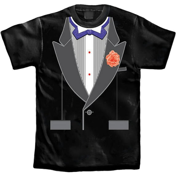 Tuxedo T-shirt Purple Bow Tie with Rhinestones