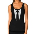 thumbnail image 1 of Tuxedo Tie Printed Suit Women's Tank Top Small Black, 1 of 5