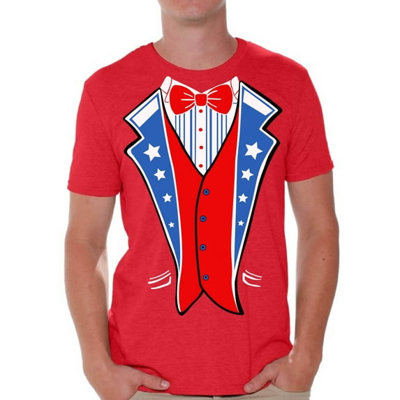Tuxedo Tshirt - Graphic Tees for Men - Fun American Flag Shirt