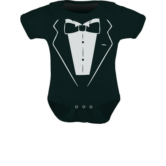 Tuxedo With Bow Tie Baby Boy Tux Outfit Baby Bodysuit