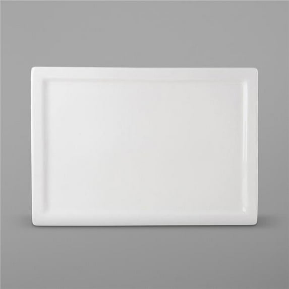 Tuxton 11 in. Pearl White Rectangular Plate