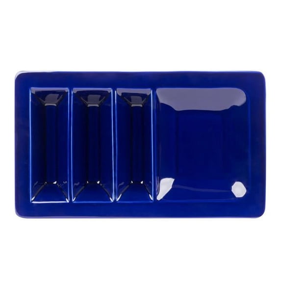 Tuxton GZC-800 14 x 0.62 in. Taco Plate Stackable-Cobalt