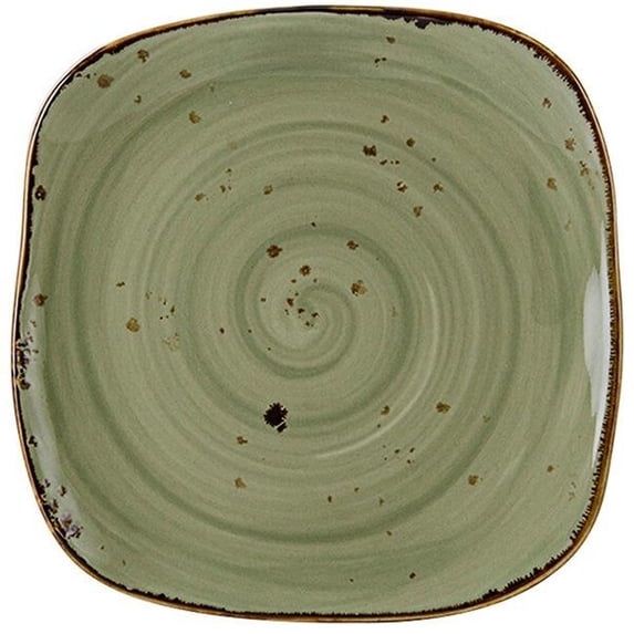 Tuxton GGO-501 9 in. Geode Olive Square Plate, Green