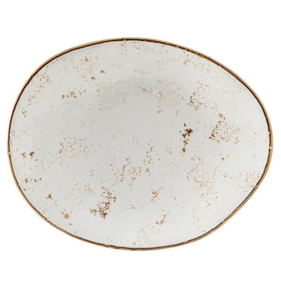 Tuxton GGA-650 Geode Agave Ellipse Plate, White