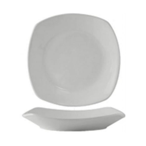 Tuxton BEH-105J Vitrified China Square Pasta Plate Eggshell - 26 oz - 1 Dozen